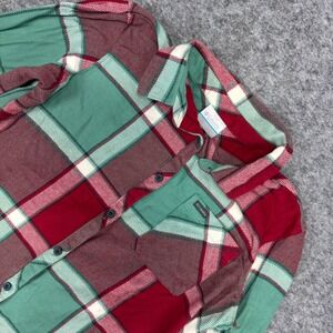 Columbia Sportswear Plaid Long Sleeve Button Up Shirt Women Medium Red Green